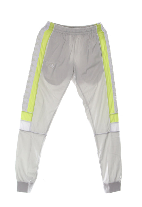 KAPPA Pantalone Tuta Uomo Banda Mems Slim Grey Lt/green Lime/white da uomo
