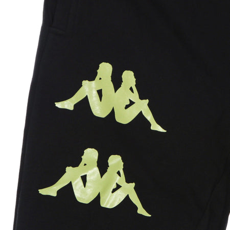 KAPPA Pantalone Tuta Leggero Uomo Authentic Fab Black/green Lime da uomo