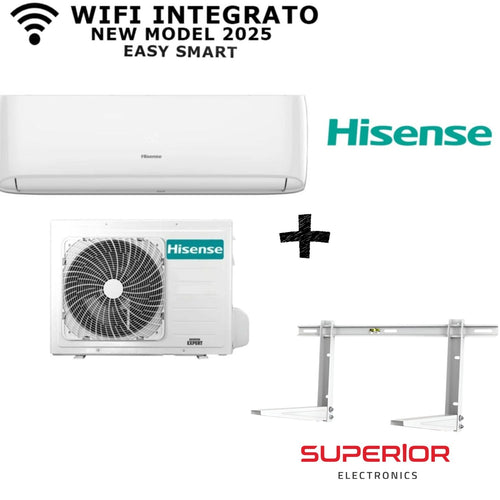 Hisense Easysmart 12000 BTU R32 2025 Wi-Fi integrato+Superior Staffa Universale