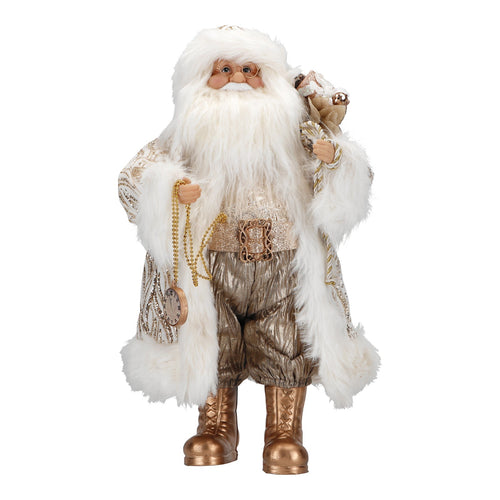 Babbo Natale decorativo color oro con regali decorazione natalizia