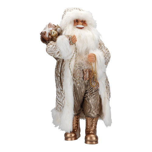Babbo Natale decorativo color oro con regali decorazione natalizia
