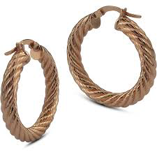 Boccadamo - Orecchini a cerchio cotronati in bronzo rosa