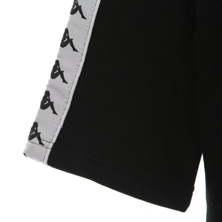 KAPPA Felpa Cappuccio Donna Banda Dressa 2 Black/white da donna
