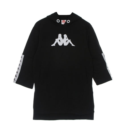 KAPPA Felpa Cappuccio Donna Banda Dressa 2 Black/white da donna