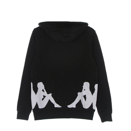 KAPPA Felpa Leggera Cappuccio Uomo Authentic Fin Black/white da uomo