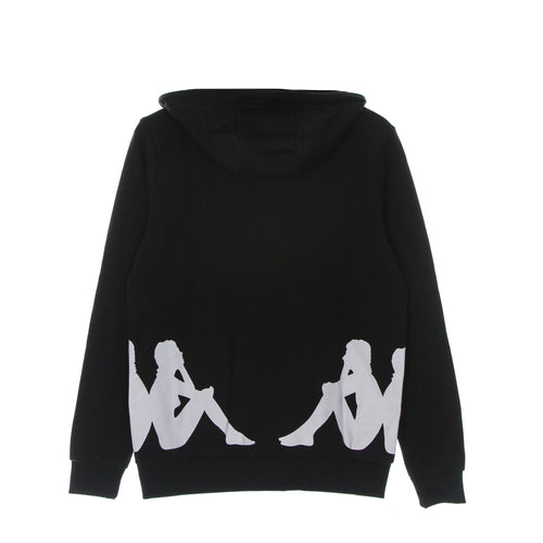 KAPPA Felpa Leggera Cappuccio Uomo Authentic Fin Black/white da uomo