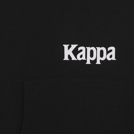 KAPPA Felpa Leggera Cappuccio Uomo Authentic Fin Black/white da uomo