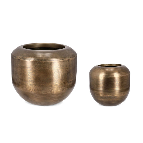 Vaso Nadu in metallo per uso interno ed esterno set da 2