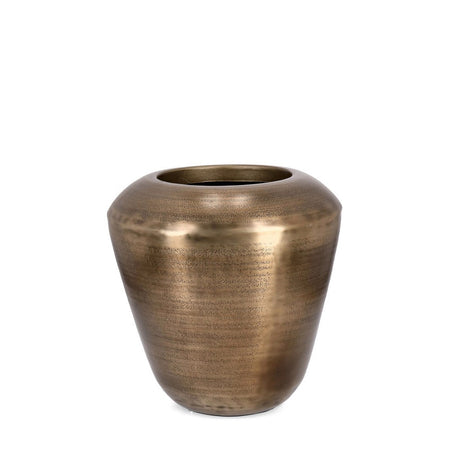 Vaso "Nadu" tondo in metallo per uso interno ed esterno h 50 cm