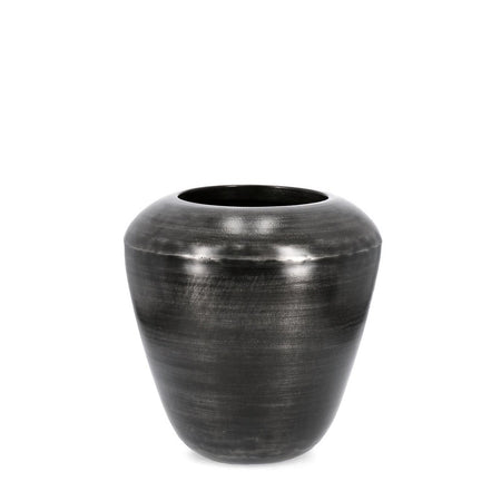 Vaso "Nadu" tondo in metallo per uso interno ed esterno h 50 cm
