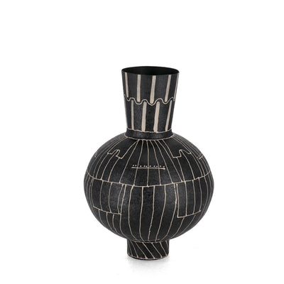 Vaso bottiglia Siva in metallo per uso interno ed esterno h 33 cm