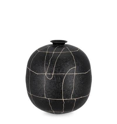 Vaso bottiglia Siva tondo in metallo per uso interno ed esterno Ø 26 cm