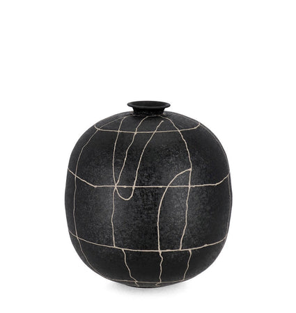 Vaso bottiglia "Siva" tondo in metallo per uso interno ed esterno Ø 26 cm