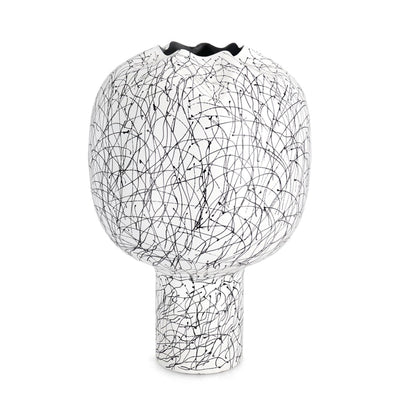 Vaso bottiglia Raini in metallo bianco per uso interno ed esterno h 50 cm