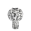 Vaso bottiglia Raini in metallo bianco per uso interno ed esterno h 43 cm