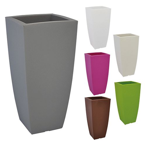 VASO QUADRO 'STILO' cm 40x40xh.90 - 20 lt. verde