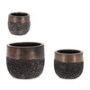 Vasi Duyen struttura bassa in terracotta smaltata per esterno set da 3