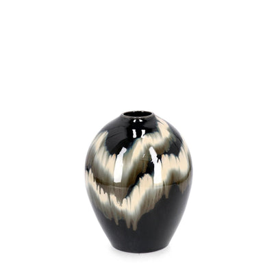 Vaso Coira bombato in terracotta smaltata per uso esterno h 30 cm