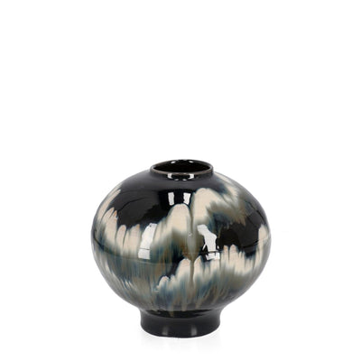 Vaso Coira tondo in terracotta smaltata per uso esterno Ø 30 cm