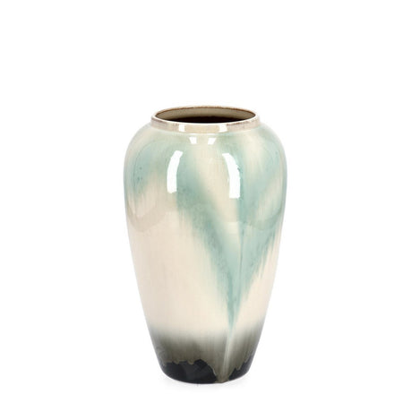 Vaso "Coira" bombato in terracotta smaltata per uso esterno h 40 cm
