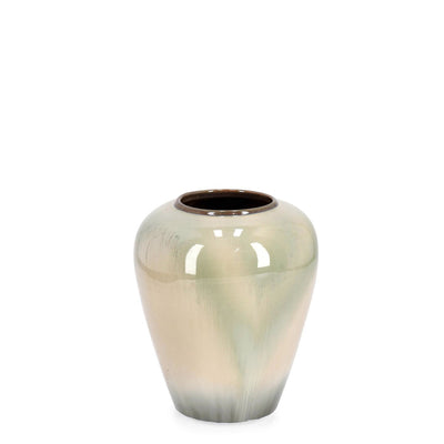 Vaso Coira bombato in terracotta smaltata per uso esterno h 30 cm