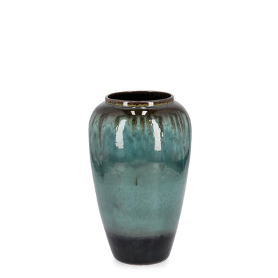 Vaso Coira bombato in terracotta smaltata per uso esterno h 40 cm