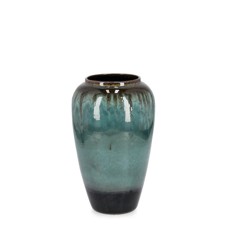 Vaso "Coira" bombato in terracotta smaltata per uso esterno h 40 cm