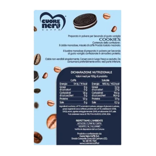 Cuore Nero Caffè I Gustosi 8 Cialde + 8 Bustine Solub. Cookies