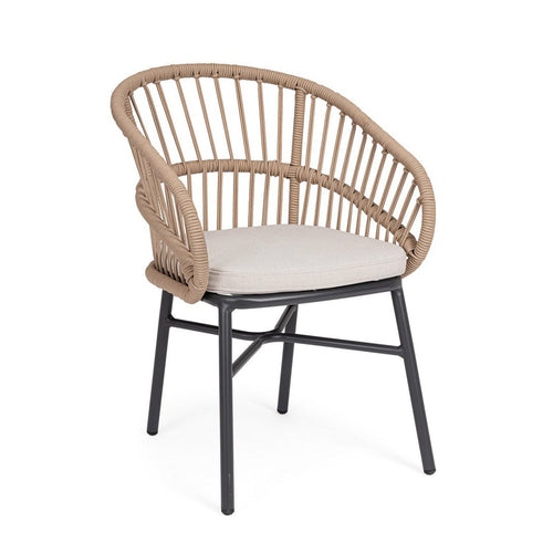 Sedia Odivelas struttura in alluminio con cuscino per esterni