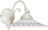 Biscottini Lampada applique a muro style Country in fusione di ottone patinato in bianco invecchiato L30XPR21XH18 cm Made in Italy