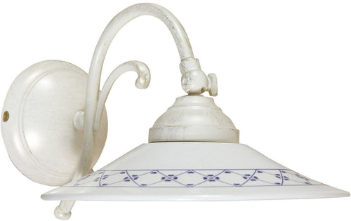 Biscottini Lampada applique a muro style Country in fusione di ottone patinato in bianco invecchiato L30XPR21XH18 cm Made in Italy