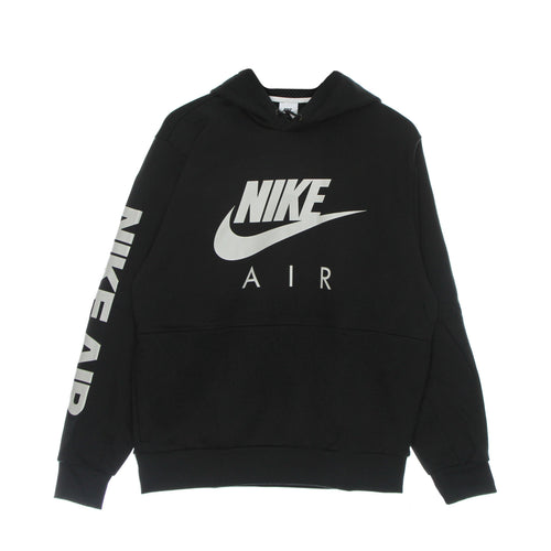Nike Felpa Cappuccio Uomo Air Basketball Pullover Hoodie Black/light Bone da uomo