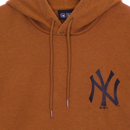 NEW ERA Felpa Cappuccio Uomo Mlb Left Chest Team Logo Hoody Neyyan Toffee/black da uomo