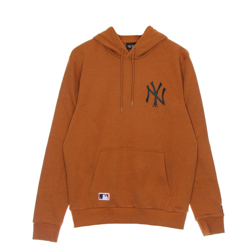 NEW ERA Felpa Cappuccio Uomo Mlb Left Chest Team Logo Hoody Neyyan Toffee/black da uomo