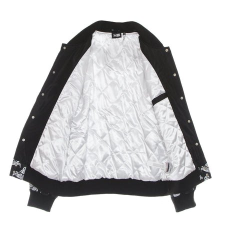 NEW ERA Giubbotto Bomber Uomo Nba All Over Print Distressed Logo Bomber Jacket Chibul Black da uomo