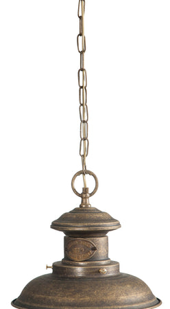 Biscottini Lampadario Biscottini Sospensione Vecchia Marina Ottone Invecchiato Vetro 30x98