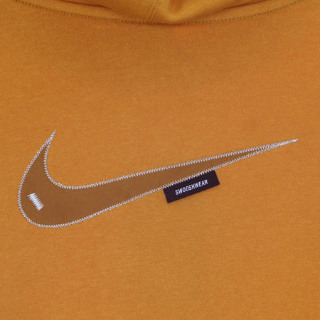 Nike Felpa Leggera Cappuccio Donna Sportswear Swoosh Fleece Hoodie Light Curry/pearl White/desert Ochre da donna