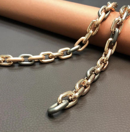 FRALEONI - BRACCIALE MAGLIE SMALL RUTENIO E ROSE LUCIDO