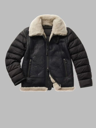 Blauer Giubbino uomo in pelle imbottito capospalla uomo
