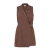 Scamiciato Allegra Marrone Abito Donna Elasticizzato Reception Sala Cameriera