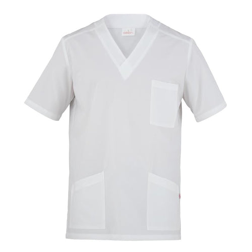 Casacca Flavio Bianco Casacca Infermiere Medicale Collo a V No Stiro Microfibra Superleggera