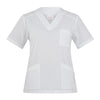 Casacca Sonia Bianco Casacca Donna Infermiera Medicale Collo a V No Stiro Microfibra Superleggera