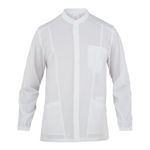 Casacca Luca Bianco Casacca Infermiere Medicale Manica Lunga No Stiro Microfibra Superleggera