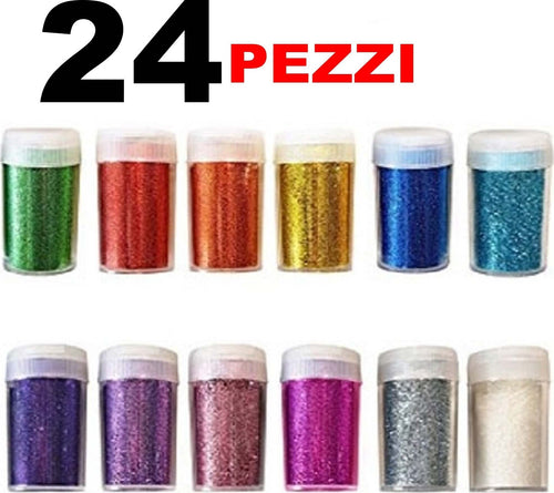 24 PORPORINA GLITTER GRANA FINE DECORAZIONI PITTURA NATALE LAVORETTI CASA SCUOLA  Trade Shop italia - Napoli, Commerciovirtuoso.it