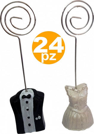 24 Segnaposto Clip Segnatavola Bomboniera Sposi Abiti Matrimonio Promessa Nozze Casa e cucina/Hobby creativi/Materiali per hobby creativi/Forniture per feste/Bomboniere Trade Shop italia - Napoli, Commerciovirtuoso.it