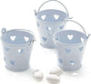 24-X-Secchielli-Bianchi-Con-Cuori-In-Latta-Verniciata-Portaconfetti-Bomboniera