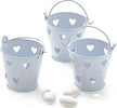 24-X-Secchielli-Bianchi-Con-Cuori-In-Latta-Verniciata-Portaconfetti-Bomboniera
