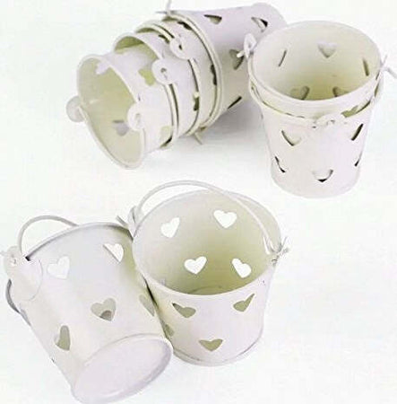 24 X SECCHIELLI BIANCHI CON CUORI IN LATTA VERNICIATA PORTACONFETTI BOMBONIERA Casa e cucina/Hobby creativi/Materiali per hobby creativi/Forniture per feste/Bomboniere Trade Shop italia - Napoli, Commerciovirtuoso.it
