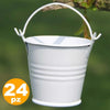 24-X-Secchielli-Bianchi-In-Latta-Verniciata-Portaconfetti-Bomboniera-Bomboniere
