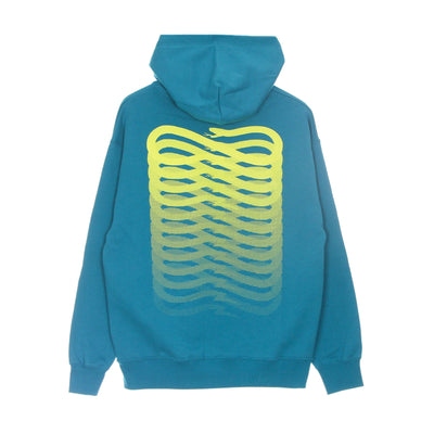 PROPAGANDA Felpa Leggera Cappuccio Uomo Ribs Yellow Hoodie Turquoise/yellow da uomo